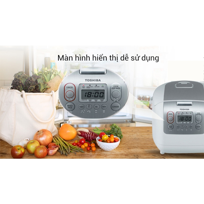 Nồi cơm điện tử Toshiba 1.8 lít RC-18NMFVN(WT), hàng mới 100%, chính hãng
