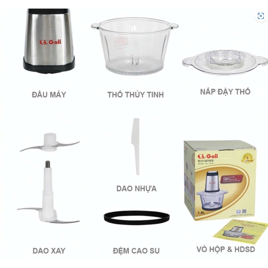 Máy xay thịt đa năng Gali GL- 1918, dung tích 1,8 lít, 500w, MỚI 100%