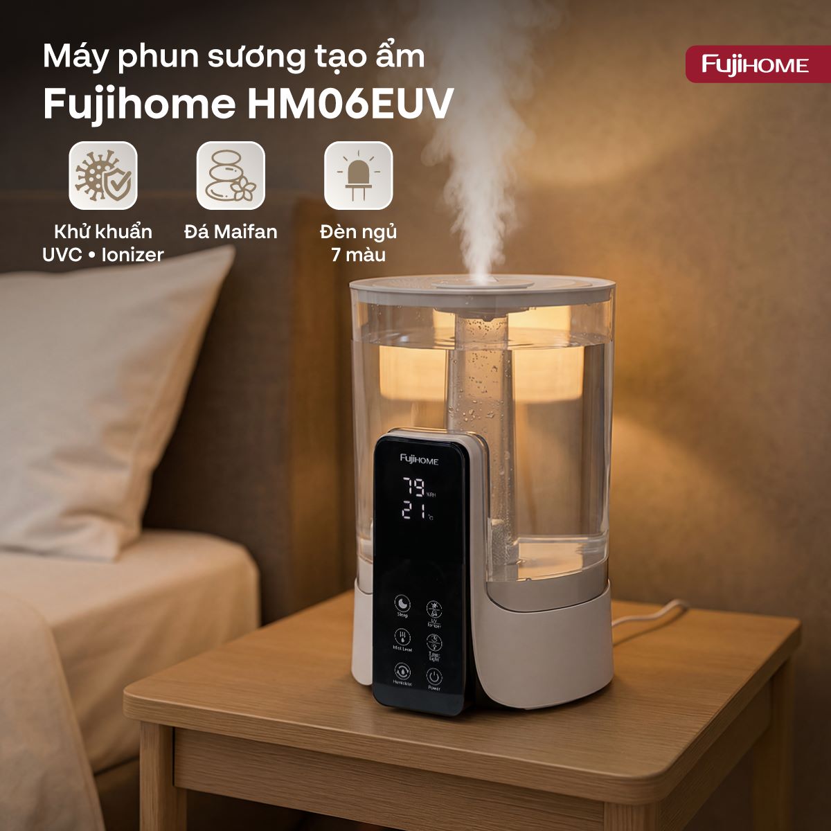 Fujihome HM06EUV: Máy Tạo Ẩm Có UVC & Ionizer — Liệu Có Xứng Đáng Với Khoản Đầu Tư Thêm?