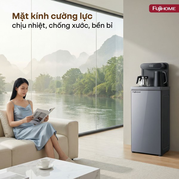 Fujihome TB392N – Cây Nước Nóng Lạnh Bàn Trà Mặt Kính Xám: Đỉnh Cao Thẩm Mỹ Lẫn Công Năng