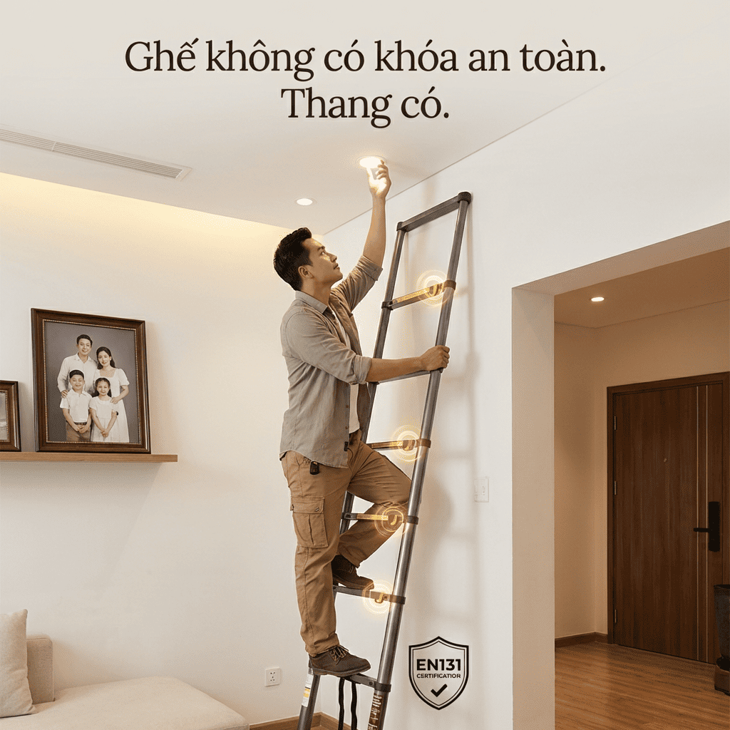 THANG THÉP CARBON FUJIHOME - BẢO VỆ GIA ĐÌNH BẠN KHỎI RỦI RO TAI NẠN TẠI NHÀ