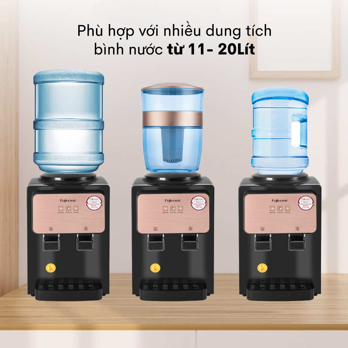 Cây nước nóng lạnh để bàn mini FUJIHOME WD03E