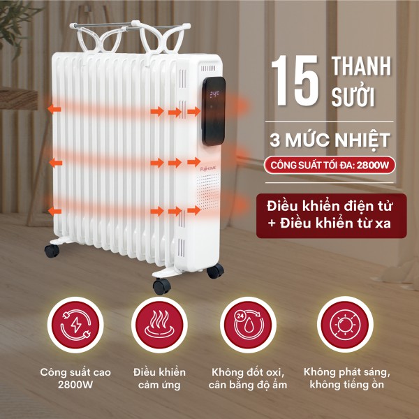 Máy sưởi dầu FujiHome OH8615
