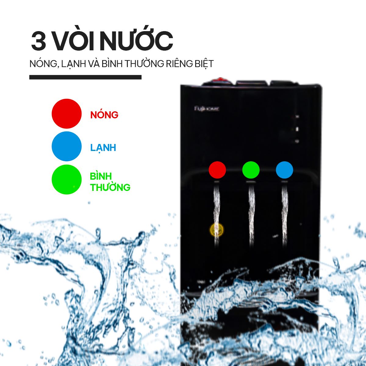 Cây nước nóng lạnh bình âm cao cấp Fujihome WD606C