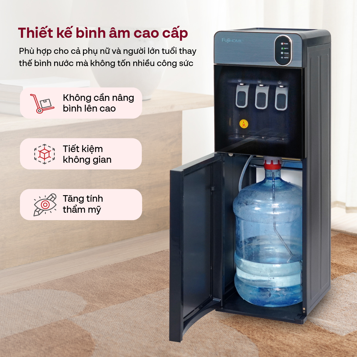 Cây nước nóng lạnh cao cấp Fujihome WD11ES