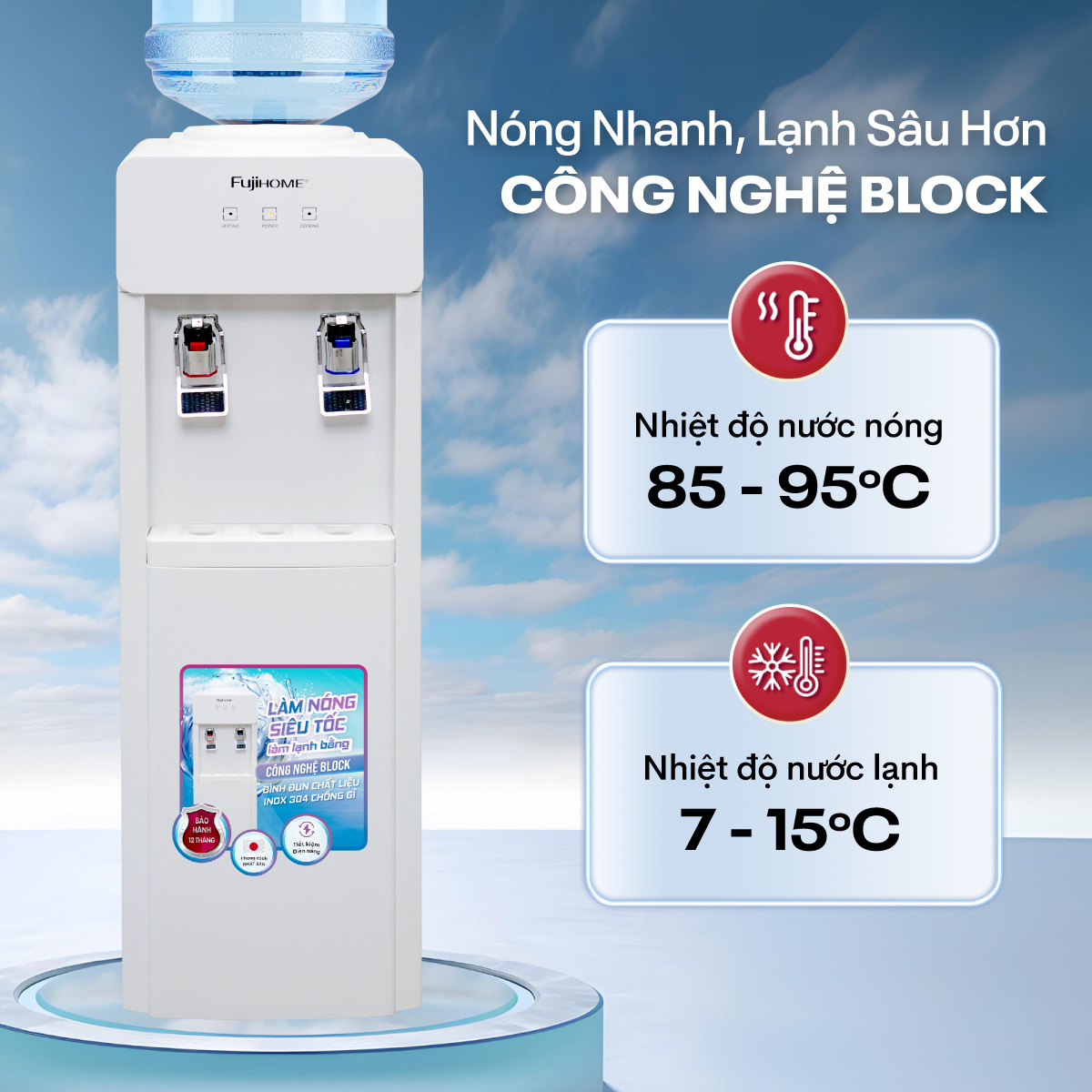 Cây nước nóng lạnh Fujihome WD676C