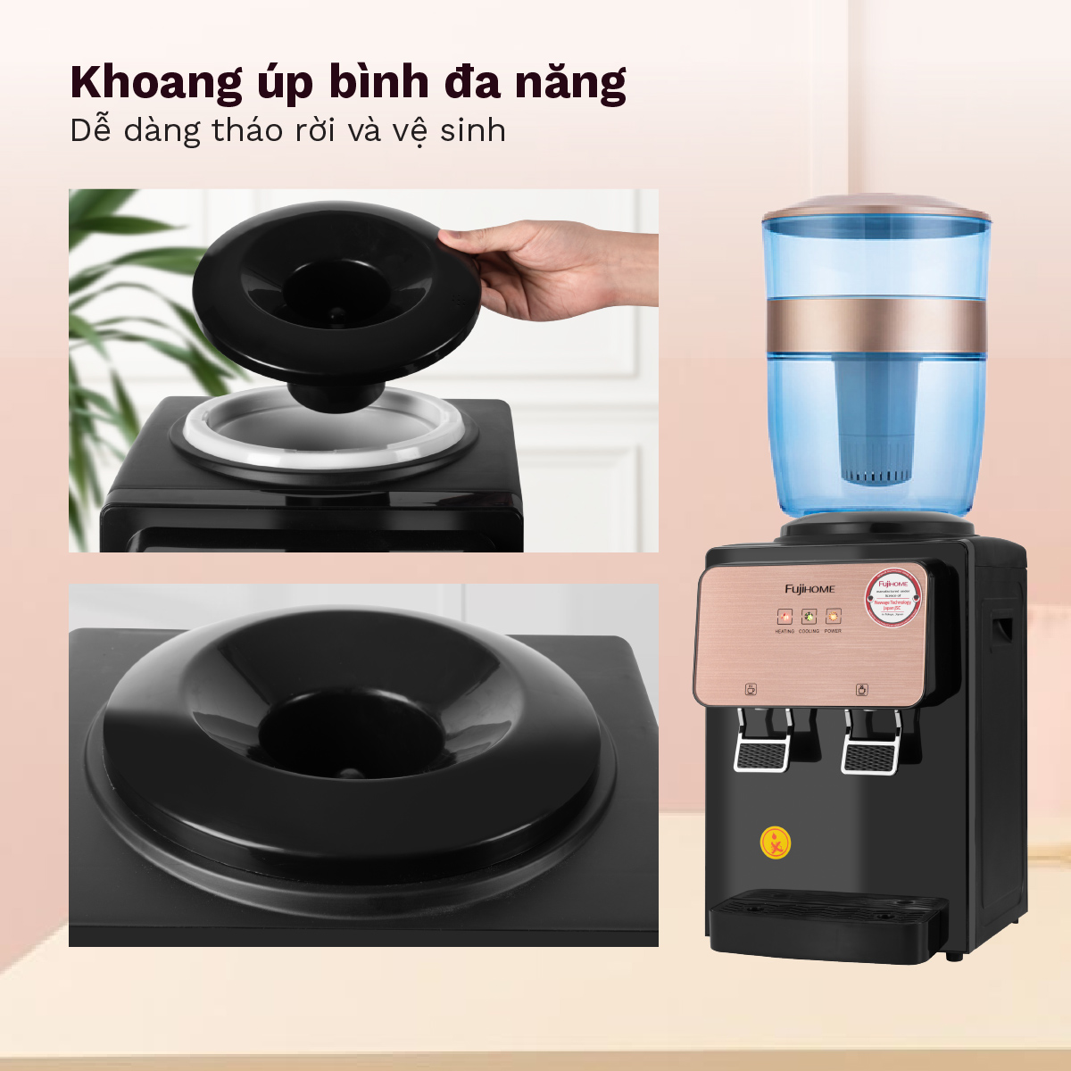 Cây nước nóng lạnh để bàn mini FUJIHOME WD03E