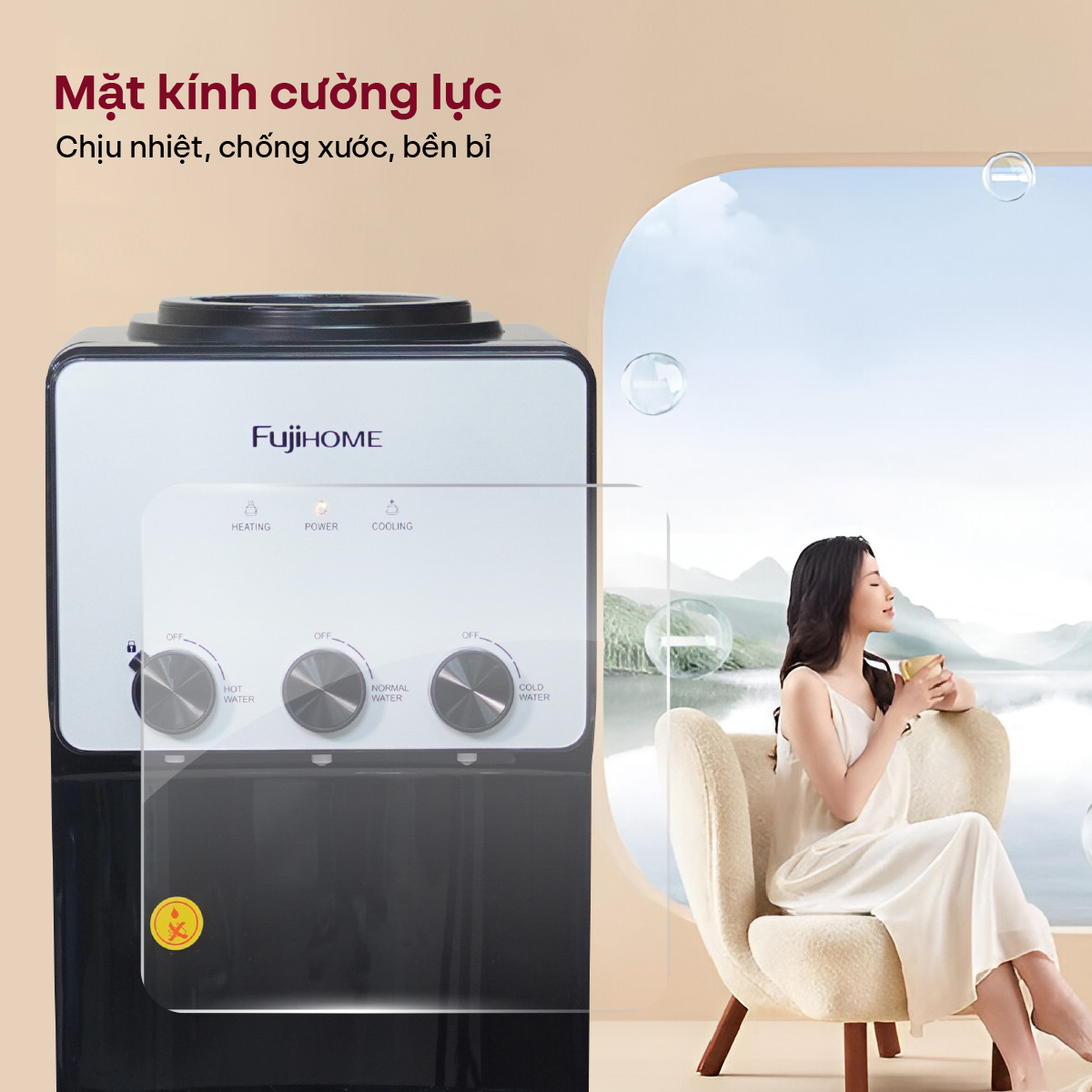 Cây nước nóng lạnh cao cấp Fujihome WD677C