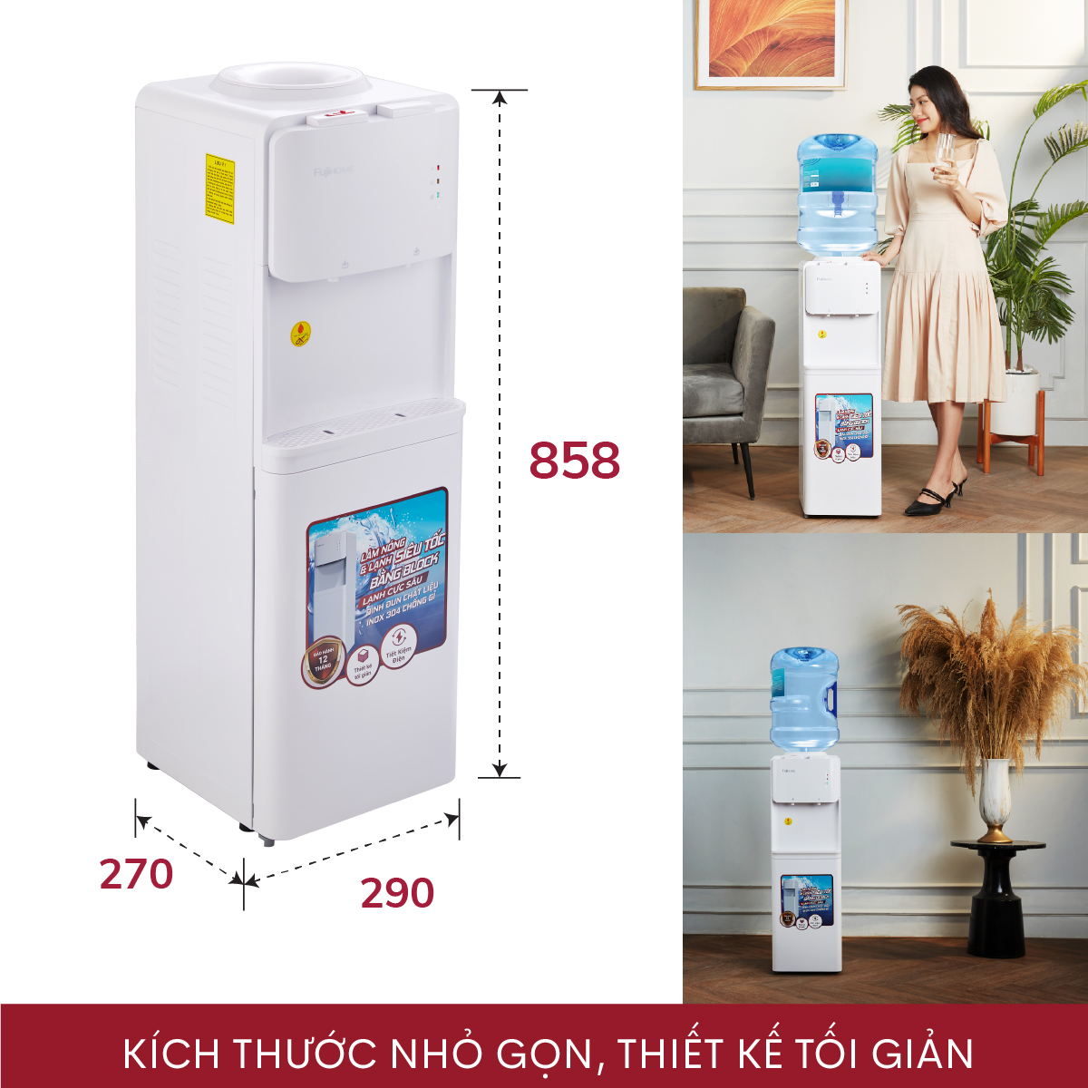 Cây nước nóng lạnh cao cấp Fujihome WD531C