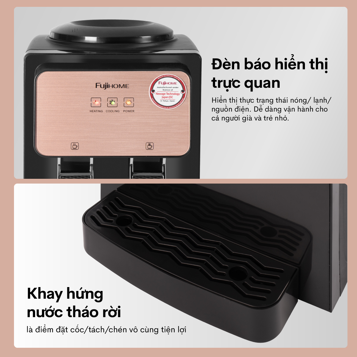 Cây nước nóng lạnh để bàn mini FUJIHOME WD03E