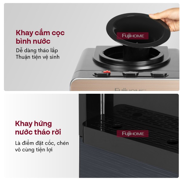 Cây nước nóng lạnh Fujihome WD675C-Y (Vàng gold)