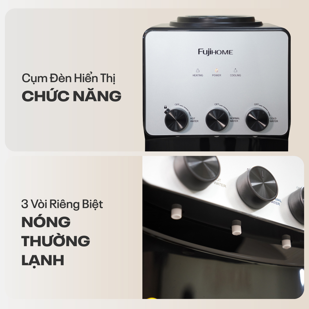 Cây nước nóng lạnh cao cấp Fujihome WD677C
