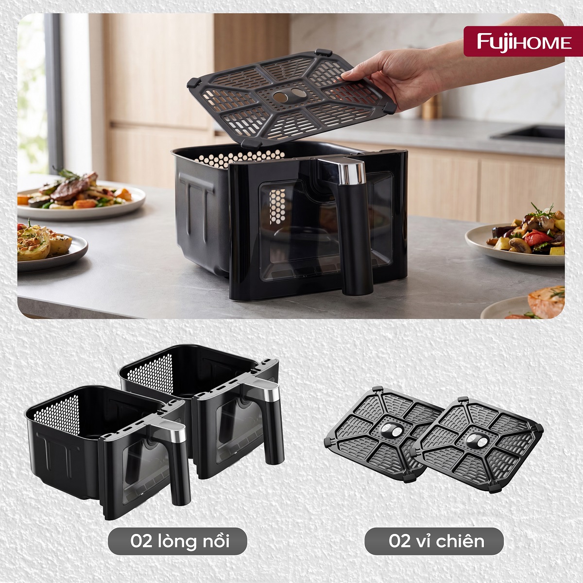 Nồi chiên không dầu Fujihome A10DG-DUAL