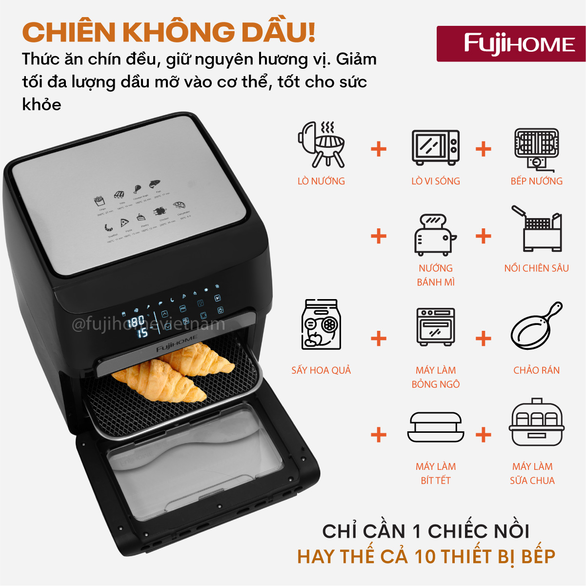 Nồi chiên không dầu Fujihome A12DB