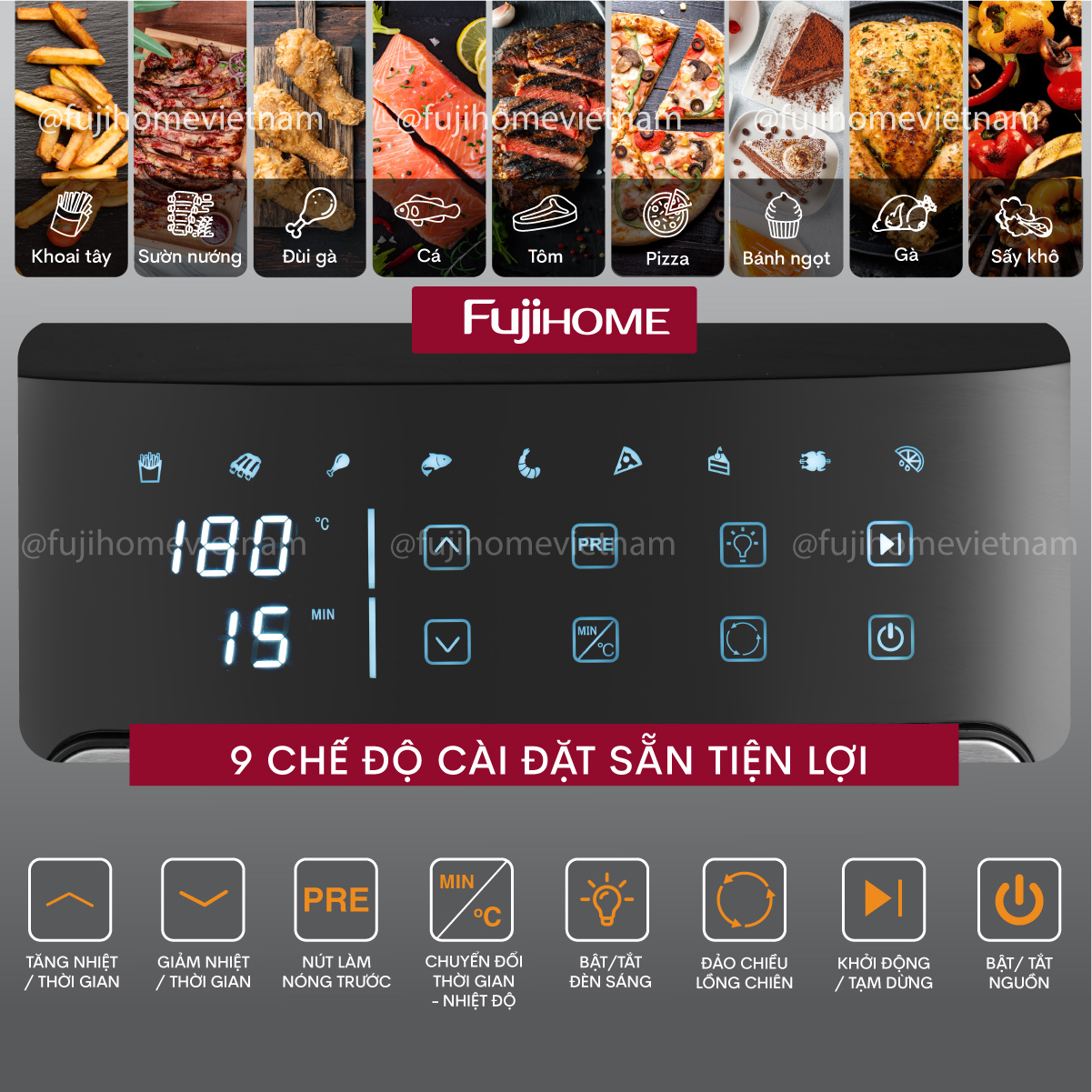 Nồi chiên không dầu Fujihome A12DB