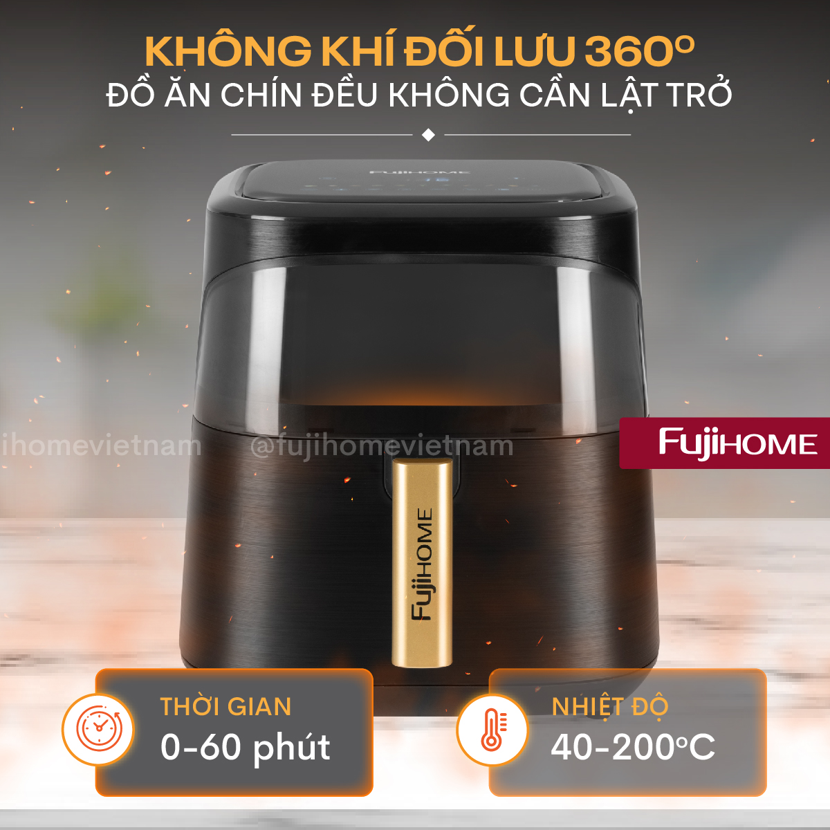 Nồi chiên không dầu Fujihome A8DG1