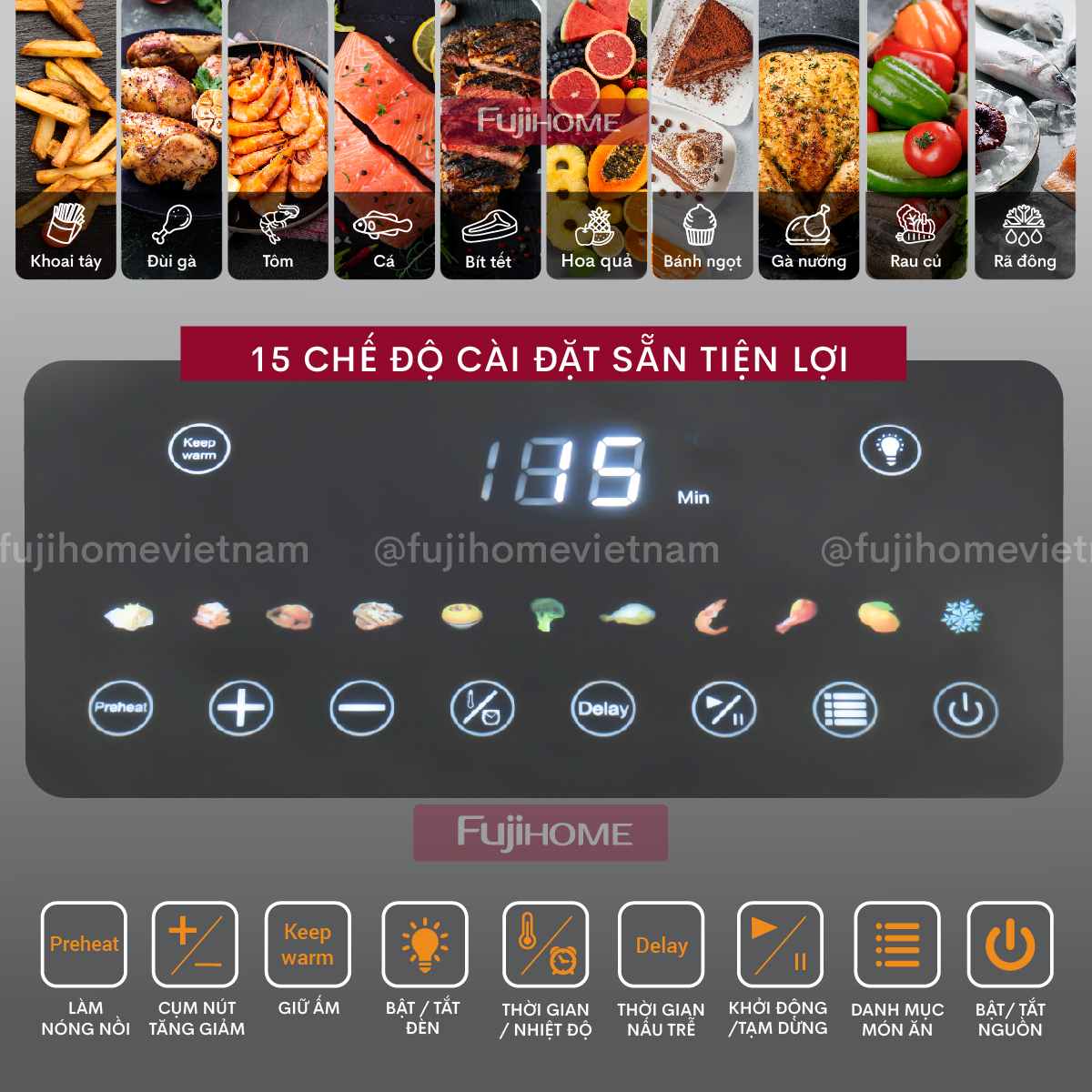 Nồi chiên không dầu Fujihome A8DG2