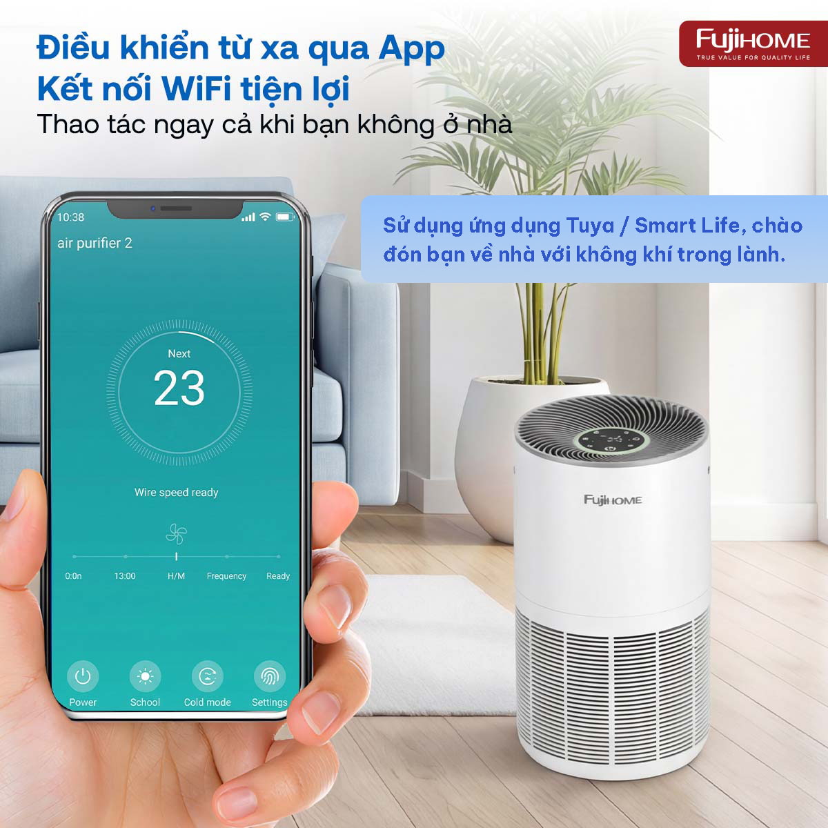 Máy lọc không khí Fujihome AP5GRAND kết nối Wifi thông minh