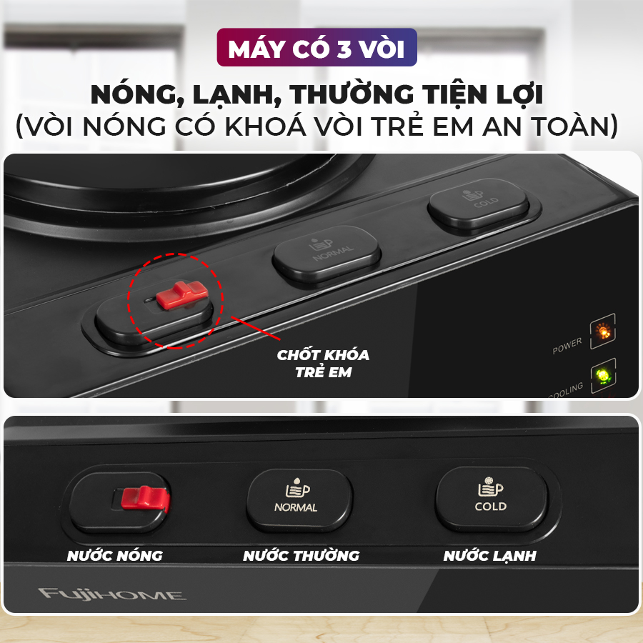 Cây nước nóng lạnh FUJIHOME WD61E