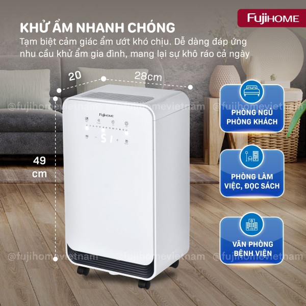 Máy hút ẩm dân dụng Fujihome DH10