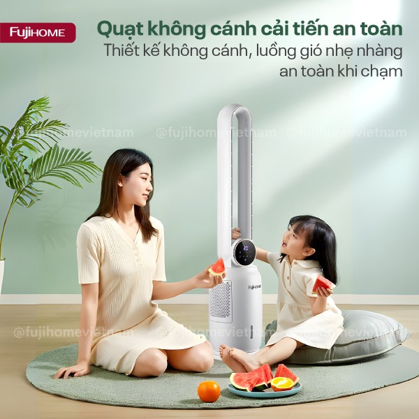 Quạt không cánh hơi nước tích hợp lọc không khí Ion Fujihome BF-03RC
