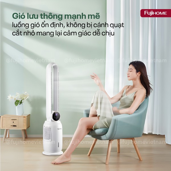 Quạt không cánh hơi nước tích hợp lọc không khí Ion Fujihome BF-03RC