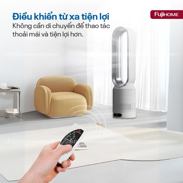Quạt không cánh Mini lọc không khí khử khuẩn Anion + UV Fujihome BF16