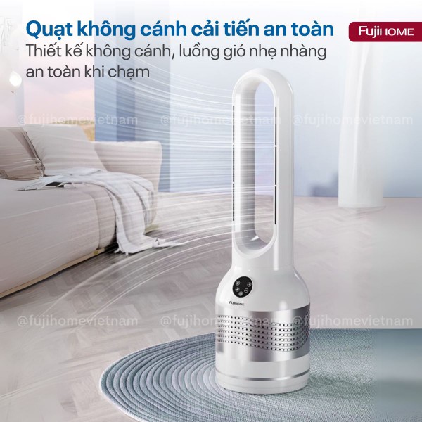 Quạt không cánh lọc không khí HEPA, khử khuẩn Anion + UV kết nối WIFI Fujihome BF22-HEPA