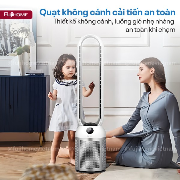Quạt không cánh tích hợp lọc không khí Fujihome BF307DC