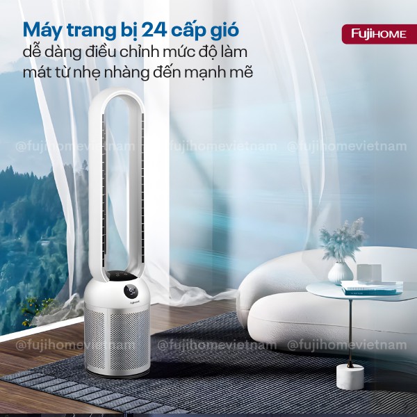 Quạt không cánh tích hợp lọc không khí Fujihome BF307DC