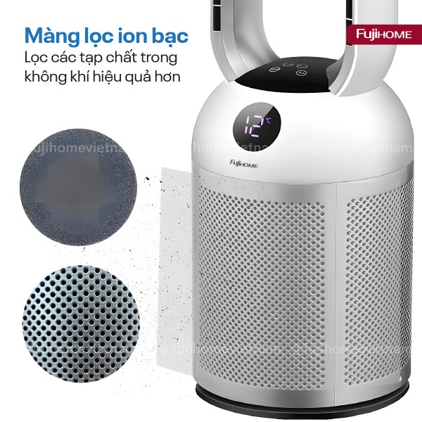 Quạt không cánh tích hợp lọc không khí Fujihome BF307DC