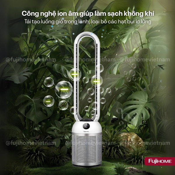 Quạt không cánh tích hợp lọc không khí Fujihome BF307DC