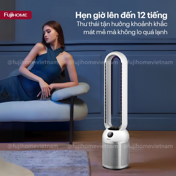 Quạt không cánh tích hợp lọc không khí Fujihome BF307DC