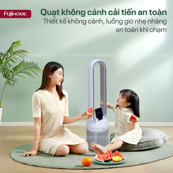 Quạt không cánh tích hợp lọc không khí Fujihome BF308DC