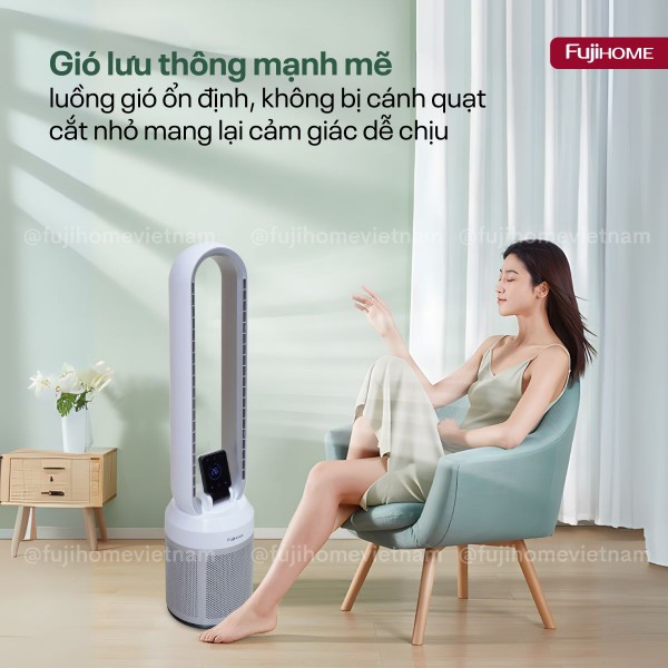 Quạt không cánh tích hợp lọc không khí Fujihome BF308DC