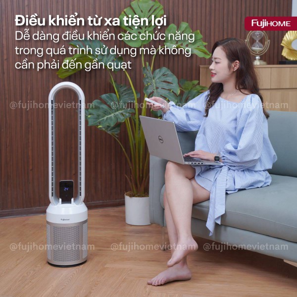 Quạt không cánh tích hợp lọc không khí Fujihome BF308DC