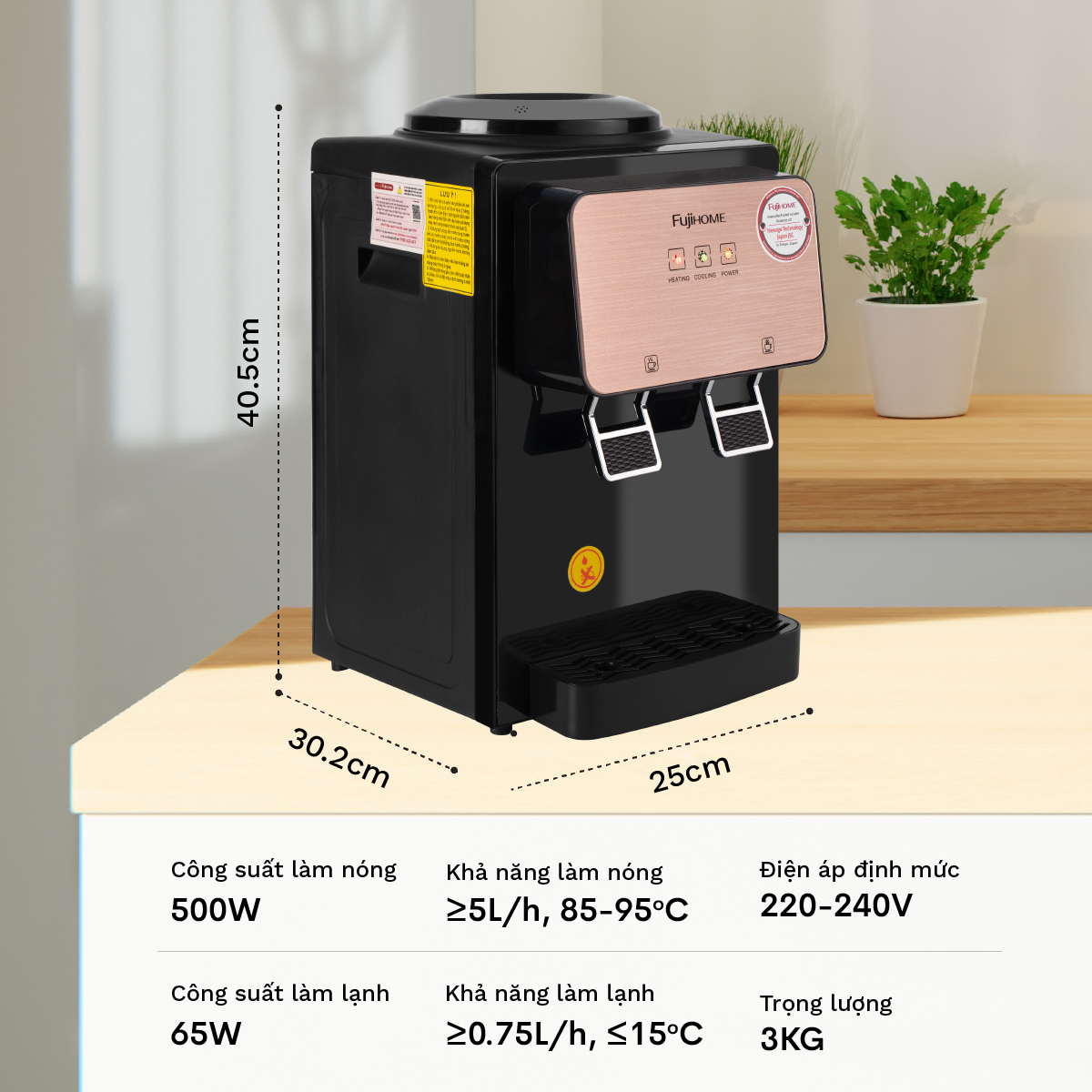 Cây nước nóng lạnh để bàn mini FUJIHOME WD03E