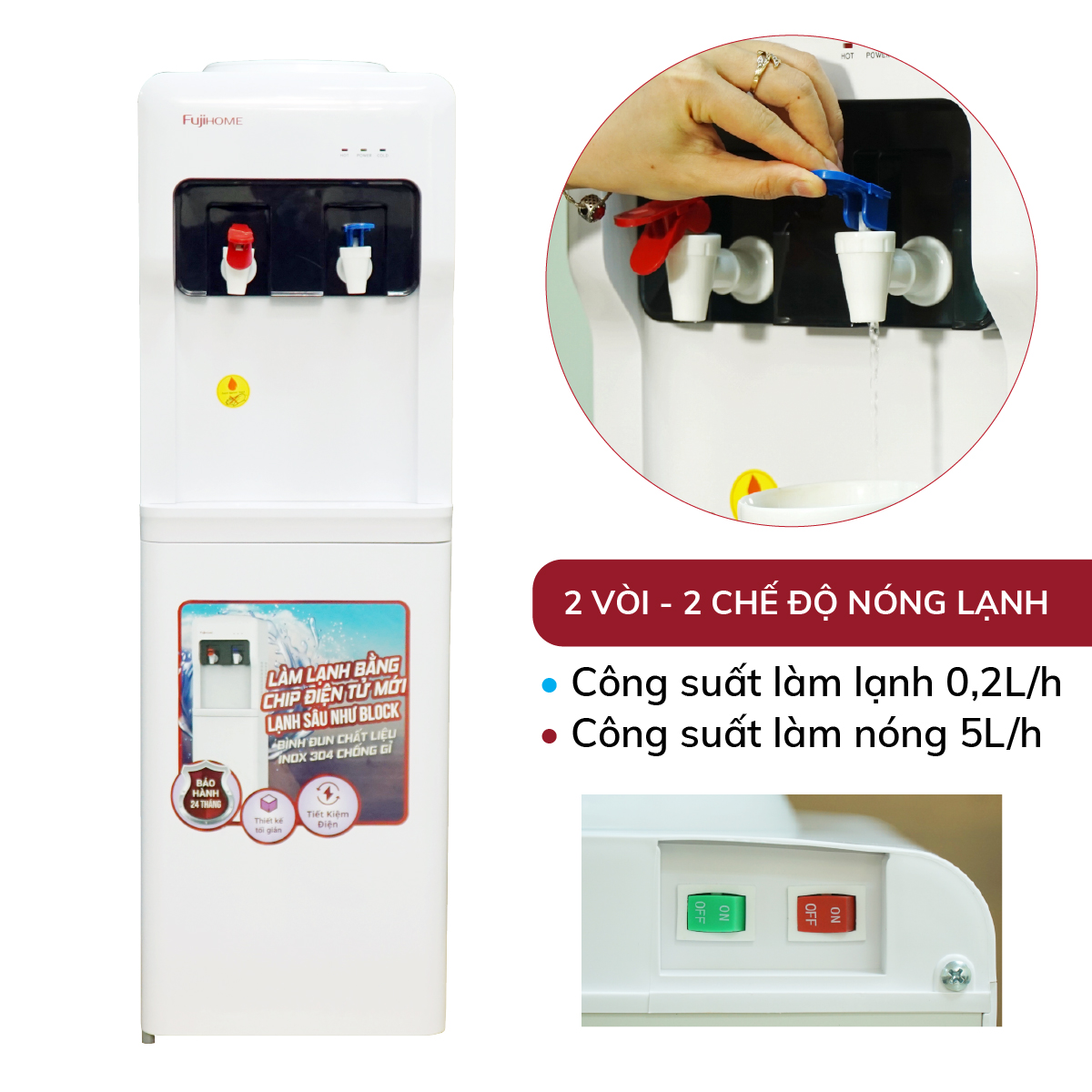 Cây nước nóng lạnh Fujihome WD5320E