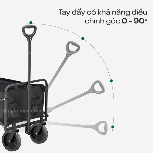 Xe kéo dã ngoại gấp gọn du lịch, cắm trại Fujihome CT-100 (Black)