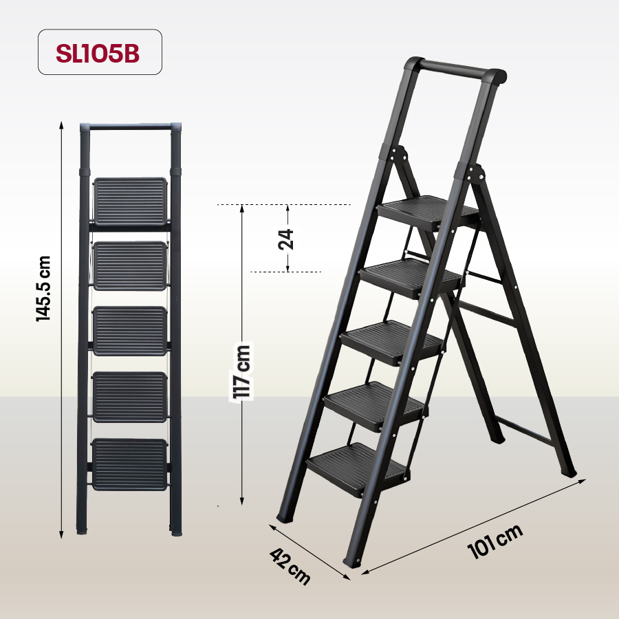 Thang ghế gấp gọn thông minh 5 bậc FUJIHOME SL105B ( Black )