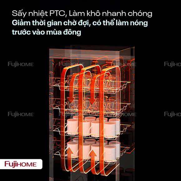 Tủ sấy chén bát tiệt trùng dung tích lớn Fujihome DD220