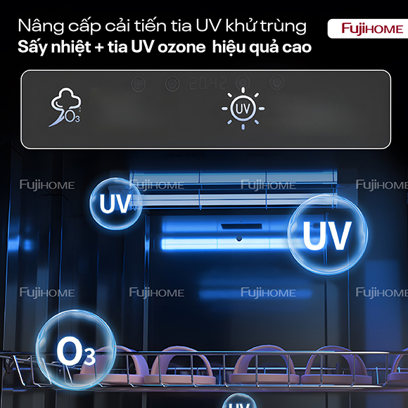 Tủ sấy chén bát tiệt trùng dung tích lớn Fujihome DD220