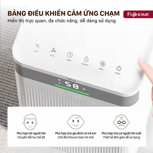 Máy hút ẩm dân dụng Fujihome DH12NW