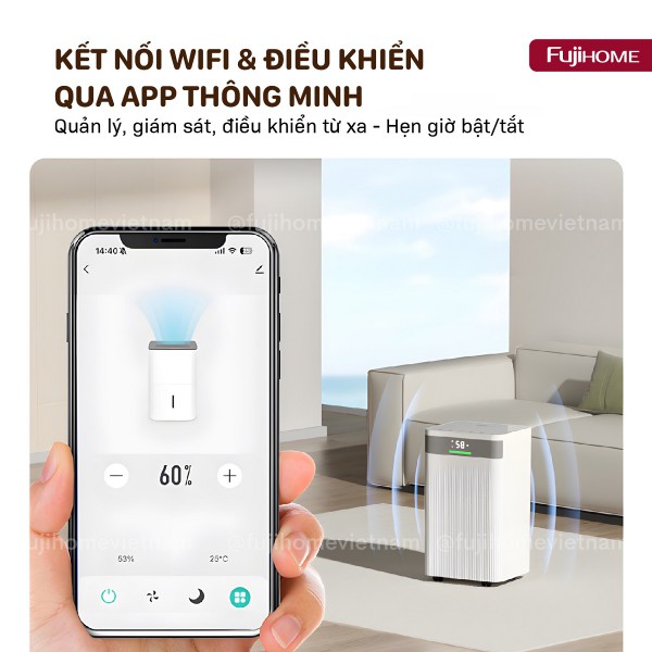 Máy hút ẩm dân dụng Fujihome DH12NW
