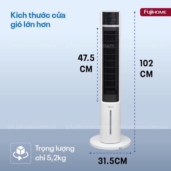 Quạt tháp hơi nước tích hợp lọc không khí Ion Fujihome AC-DT5E