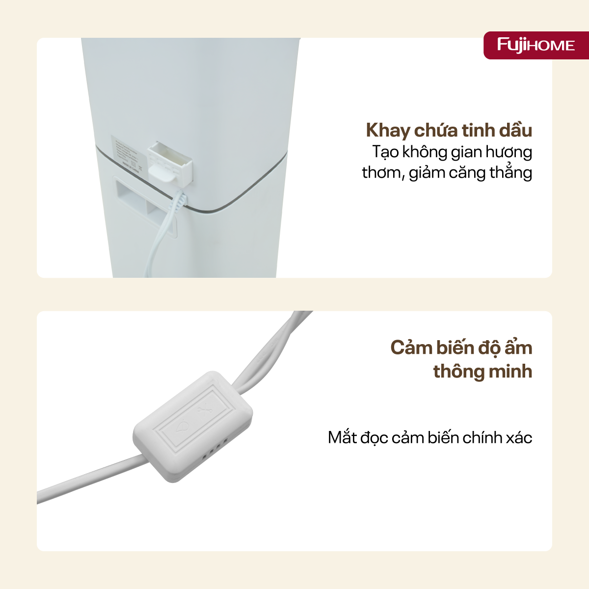 Máy tạo ẩm, xông tinh dầu, khử khuẩn UV dung tích lớn Fujihome HM09UV1