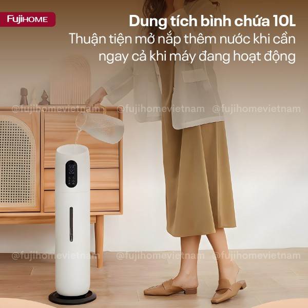 Máy Tạo Ẩm, Xông Tinh Dầu, khử khuẩn UV điều khiển WIFI Fujihome HM10UV-WIFI
