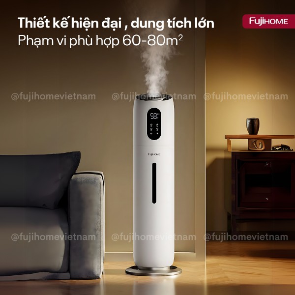 Máy Tạo Ẩm, Xông Tinh Dầu, khử khuẩn UV điều khiển WIFI Fujihome HM10UV-WIFI