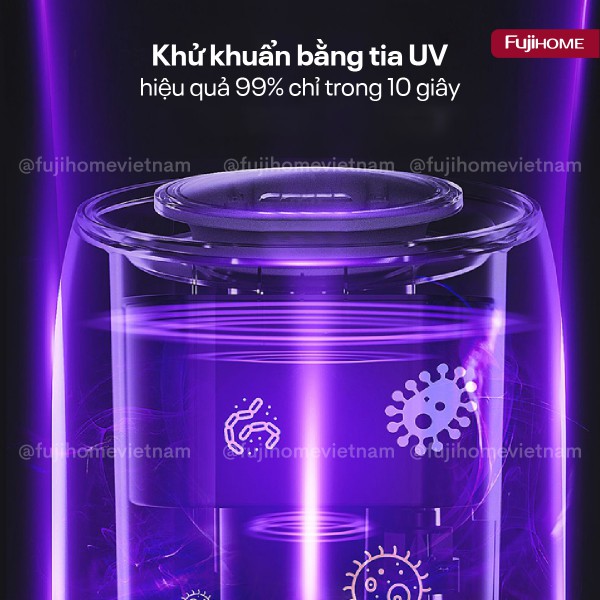 Máy Tạo Ẩm, Xông Tinh Dầu, khử khuẩn UV điều khiển WIFI Fujihome HM10UV-WIFI