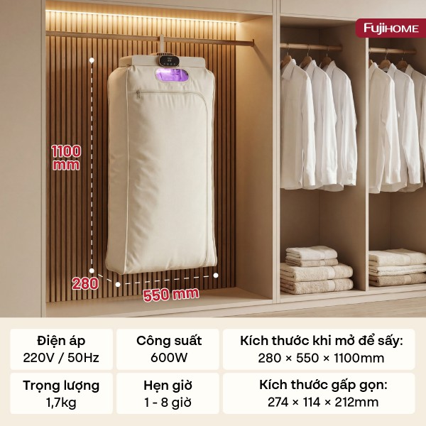 Máy sấy quần áo Fujihome FCD16